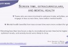Screen time, extracurriculars, and mental health